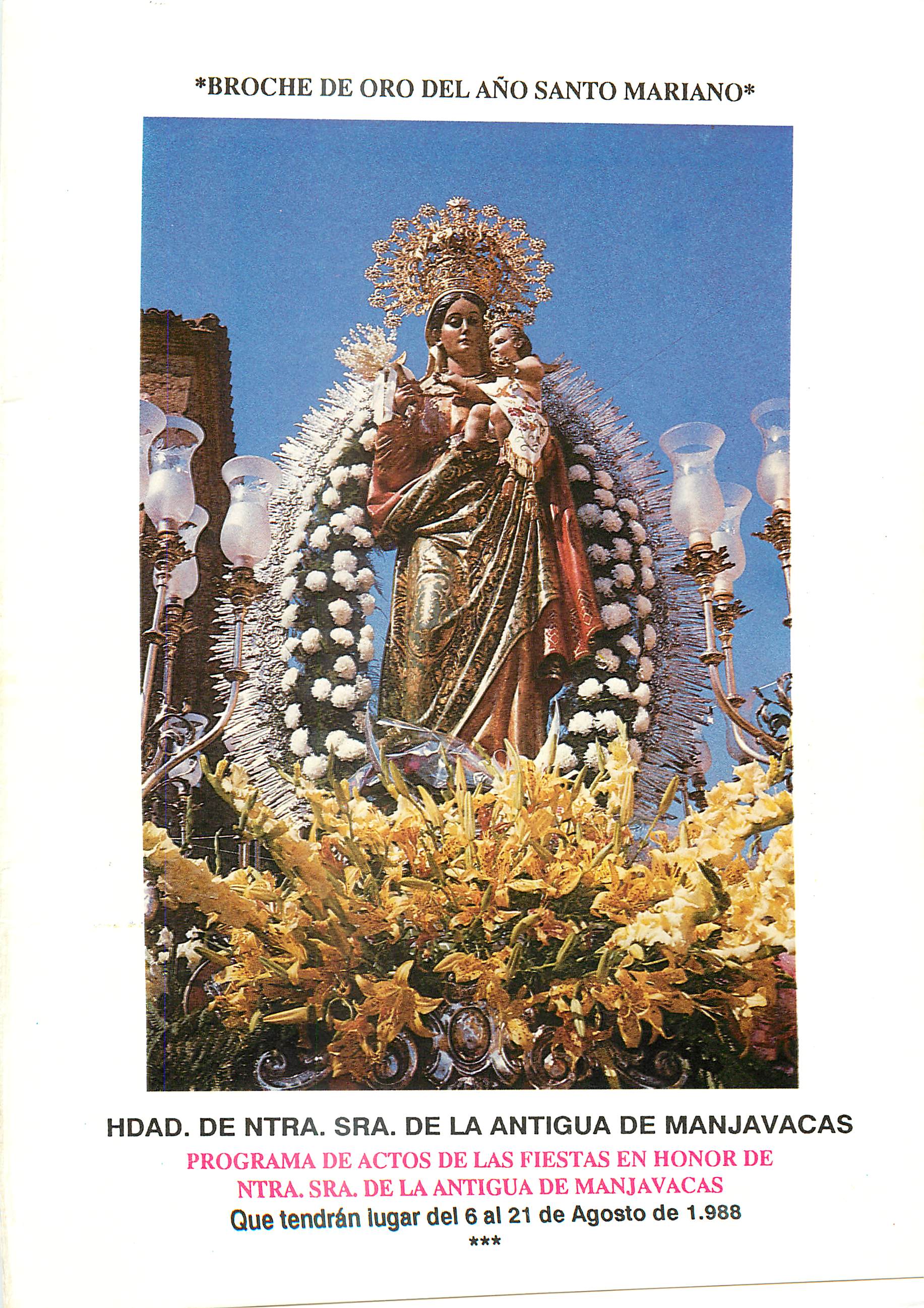 Fiestas de Nuestra Señora de la Antigua de Manjavacas 1988 Mota del Cuervo